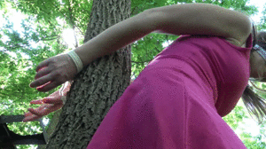 cuffkeybondage.com - Rachel Adams Tied to A tree part 2 thumbnail
